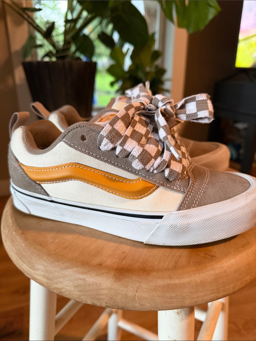 Vans Old Skool Low-Top Sneakers in Tan & Yellow